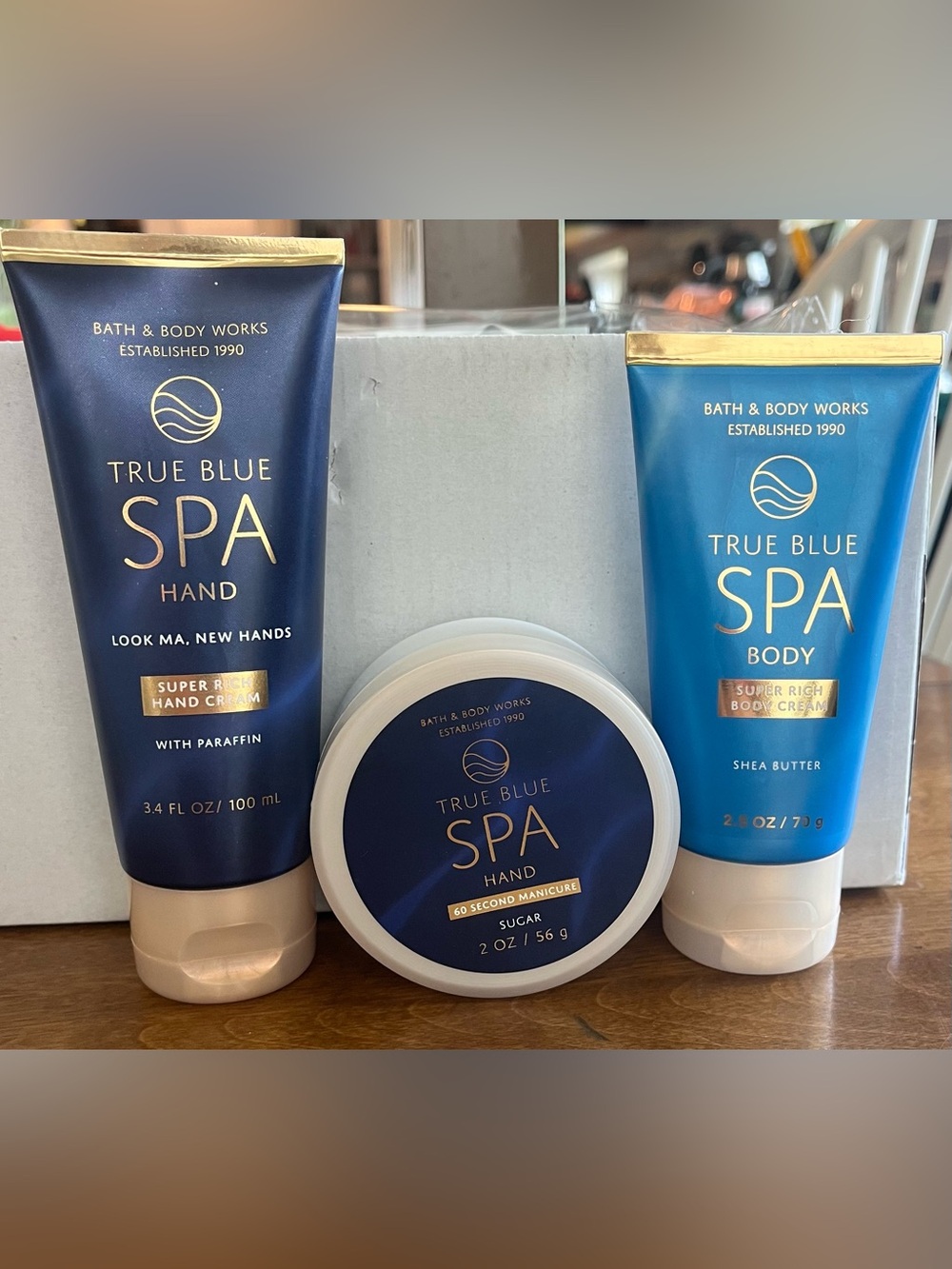 Qty 3 Bath & Body Works True Blue Spa Hand Care Set - Hands & Nails New